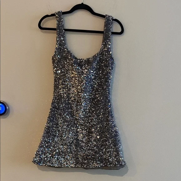 Princess Polly Silver Sequin Mini Dress - Picture 3 of 5